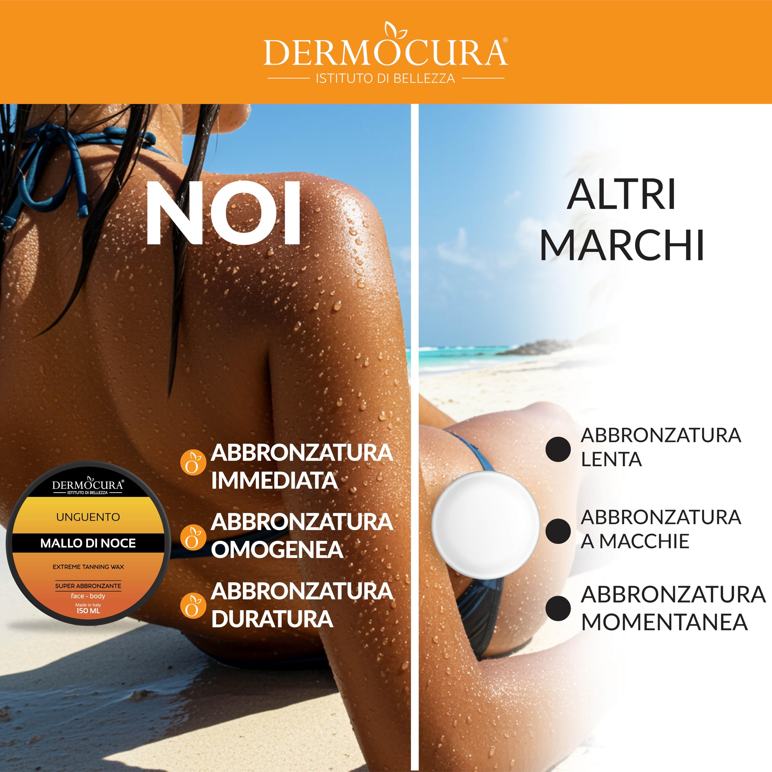 Dermocura Unguento Abbronzante Estremo Crema Acceleratore Abbronzante Rapida, Attivatore Abbronzatura Abbronzante Corpo Mallo di Noce - Crema Abbronzante Corpo Abbronzatura Forte e Duratura 150 ml