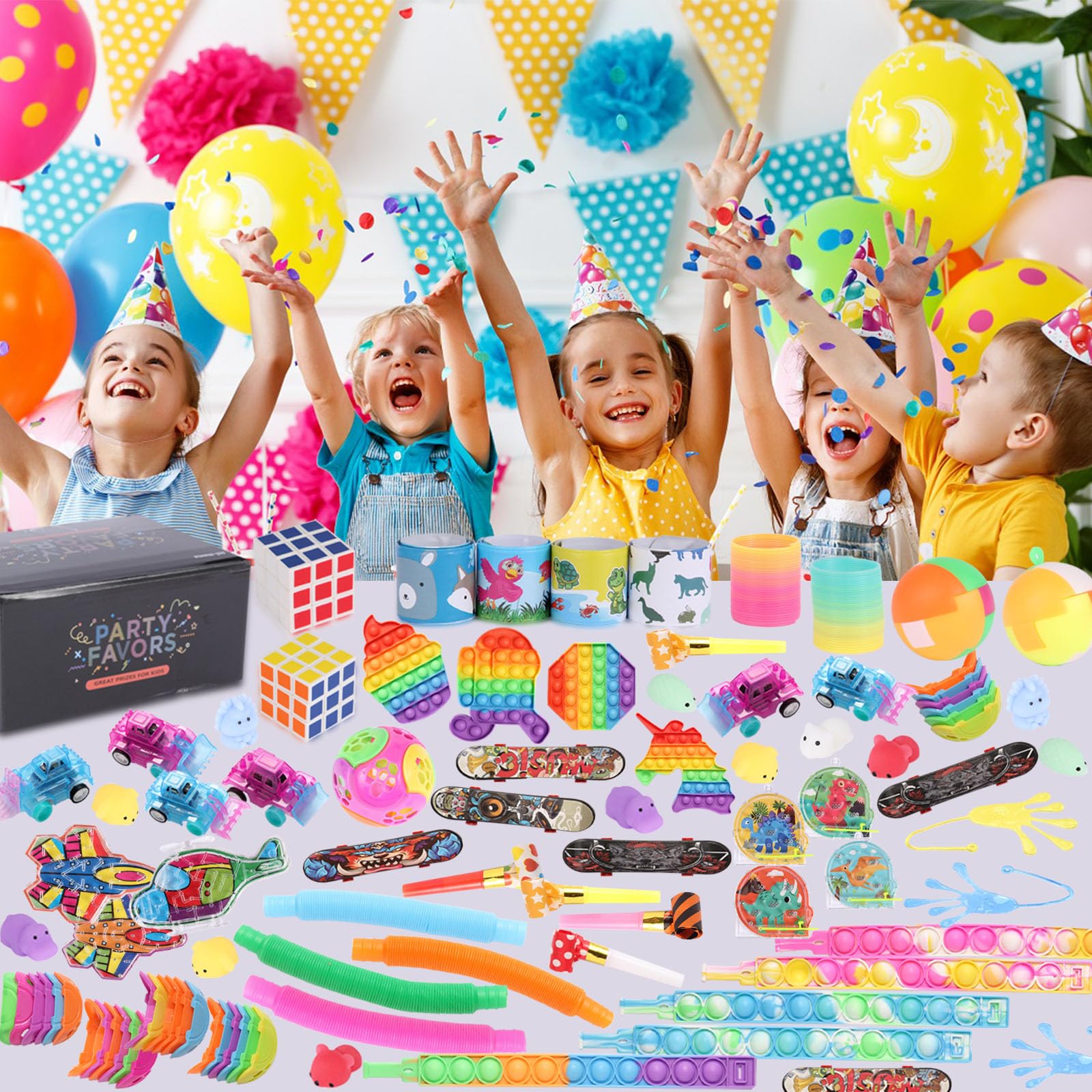 TGXLAK 70 pcs Fidget Toys Pack, Sensory Party Bag Fillers & Party Favours for Kids Pop It Poppers, Squishy, Stress Relief - Image 2