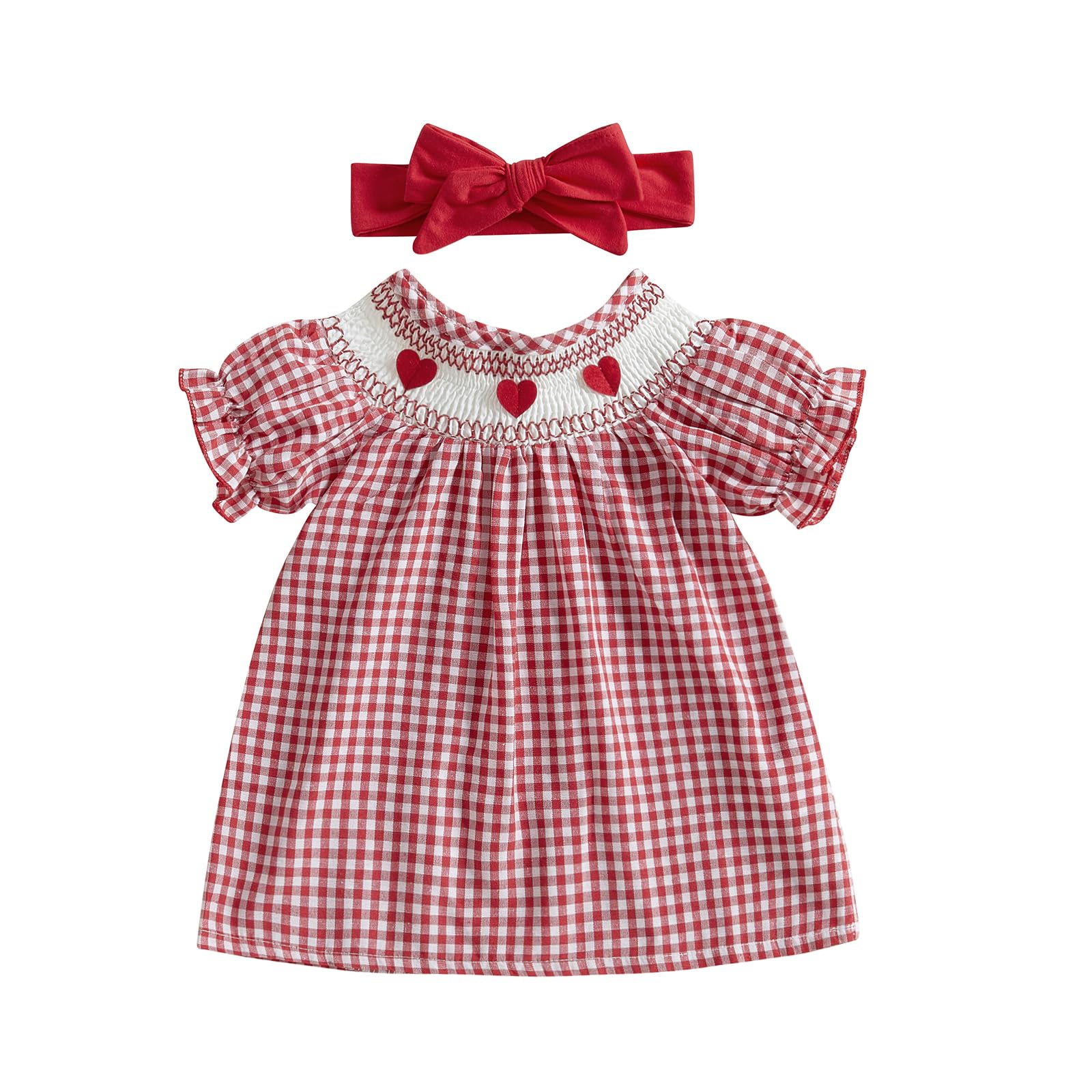 Toddler Baby Girl Valentines Outfit My First Valentines Day Dress Princess Heart Dresses Cute Photoshoot Clothes (Love Heart Red, 18-24 Months)