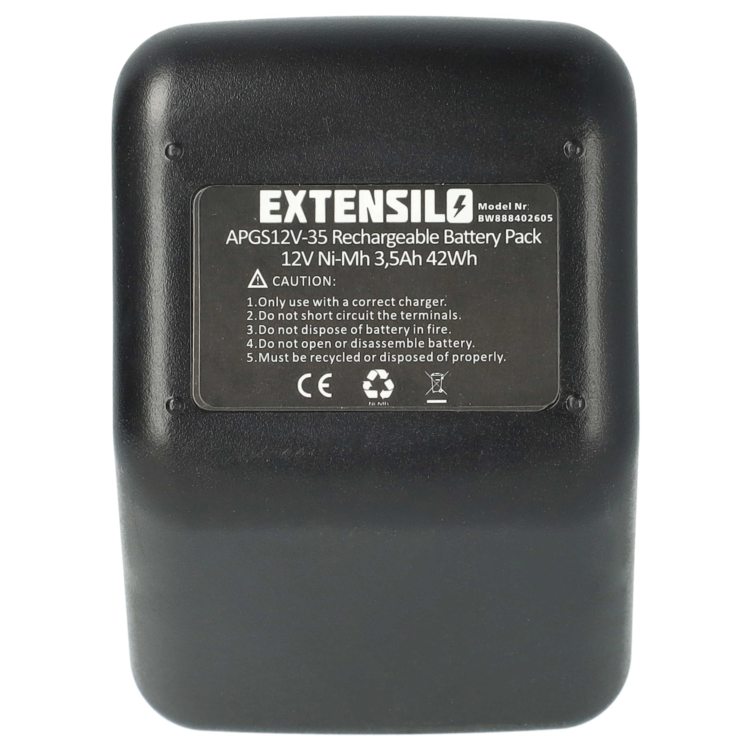 Batería reemplaza Gesipa 70291510061 para Herramientas eléctricas, Herramienta colocación Remaches Ciegos (3500 mAh, NiMH, 12 V)