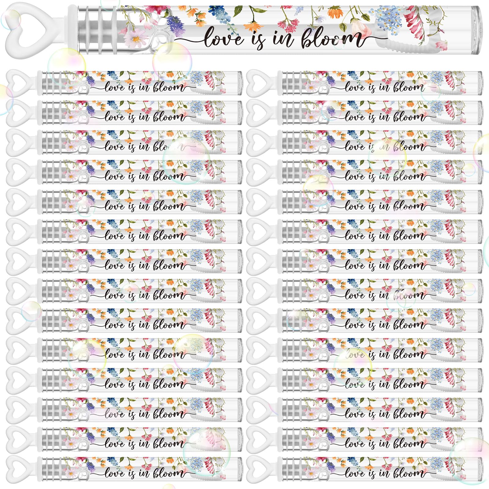 Hollowfly Mini-Blase für Hochzeit, 120 Stück, große Herzblase für Gäste, Partyzubehör, Valentinstag, Jubiläen, Feier (Wildblume)