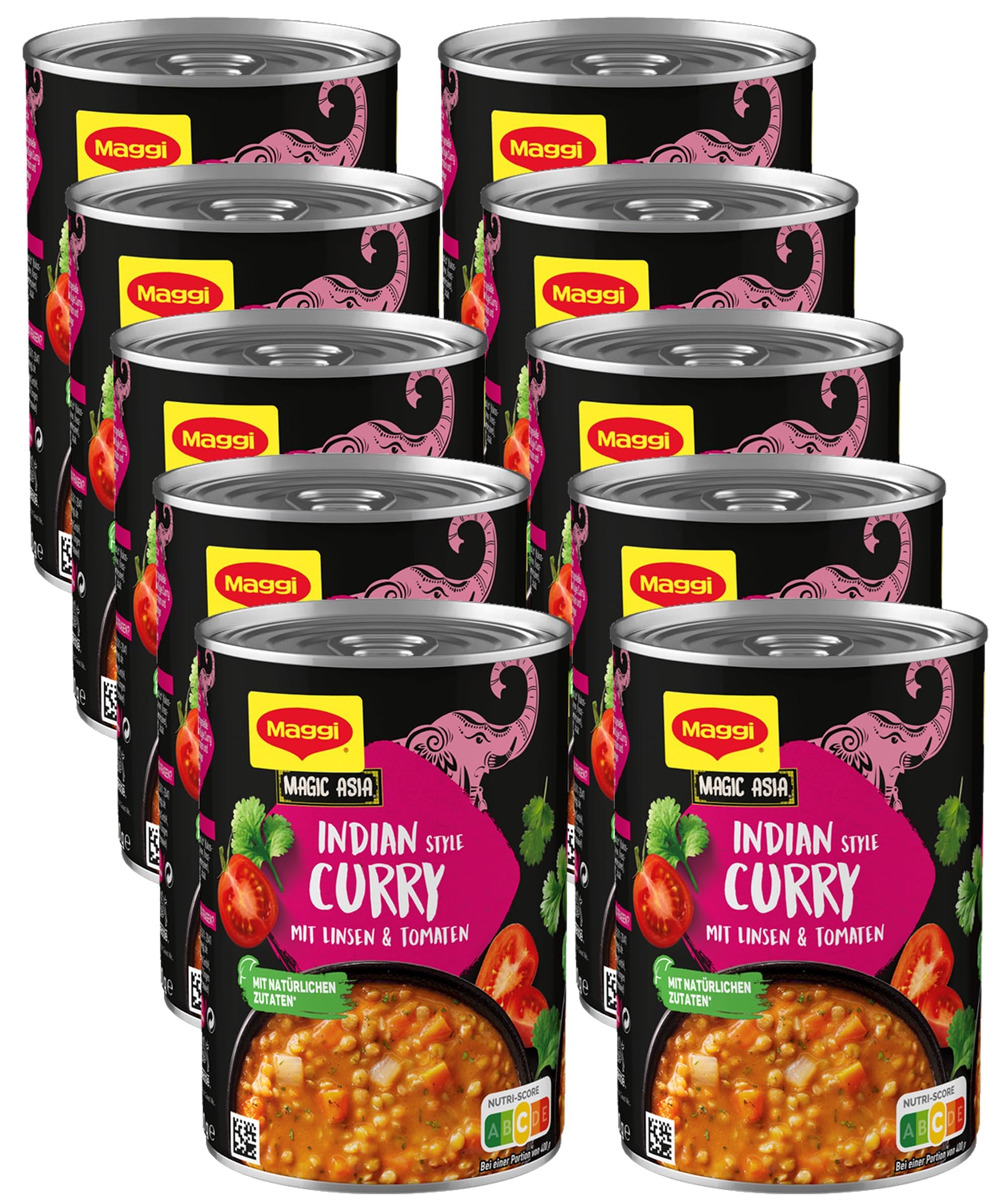 MAGGI Magic Asia Indian Style Curry, leckeres veganes Fertiggericht, 10er Pack (10 x 400g)