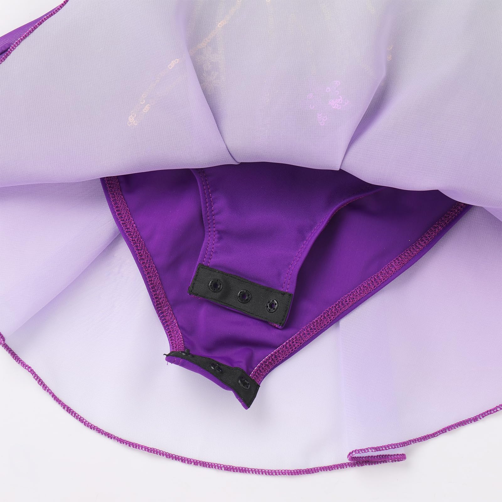 FYMNSI Robe de patinage artistique pour fille - Paillettes - Fleurs - Robe de ballet en mousseline de soie - Sans manches - Justaucorps de gymnastique - Vêtements de ballet pour 3-12 ans