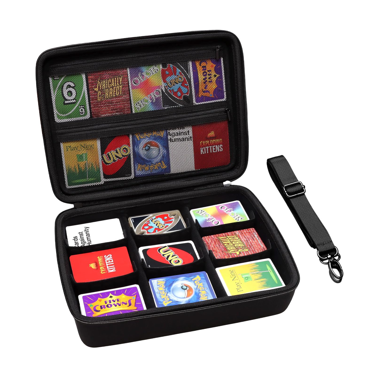 XANAD Card Game Case Fits 3000+ Cards, Fits for Baseball Sports playing card/UNO/playing card Against Humanity Card Game and All Other Card Games Expansions (Black)
