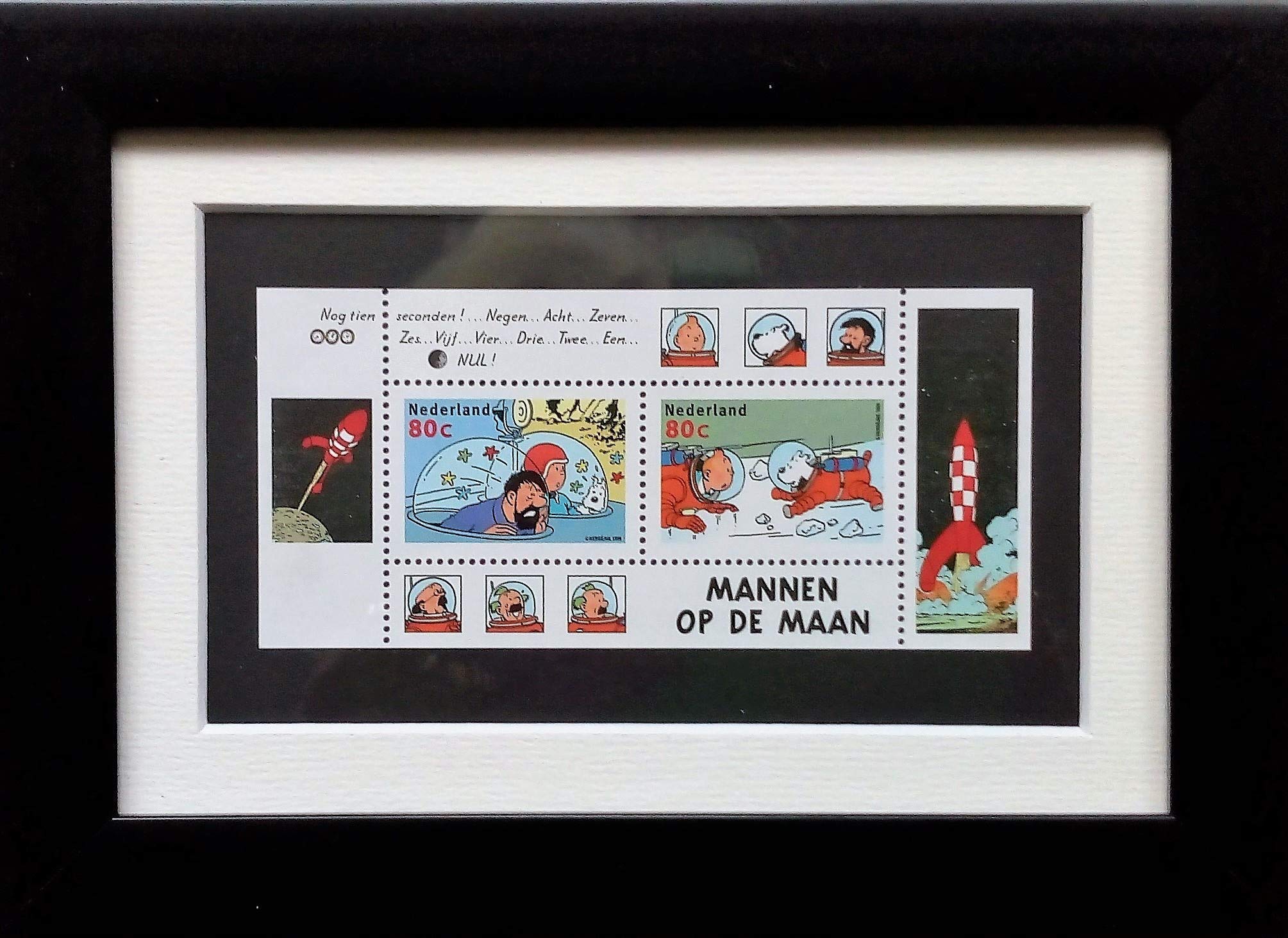 Tintin, Man on the Moon, Framed stamps, 1999