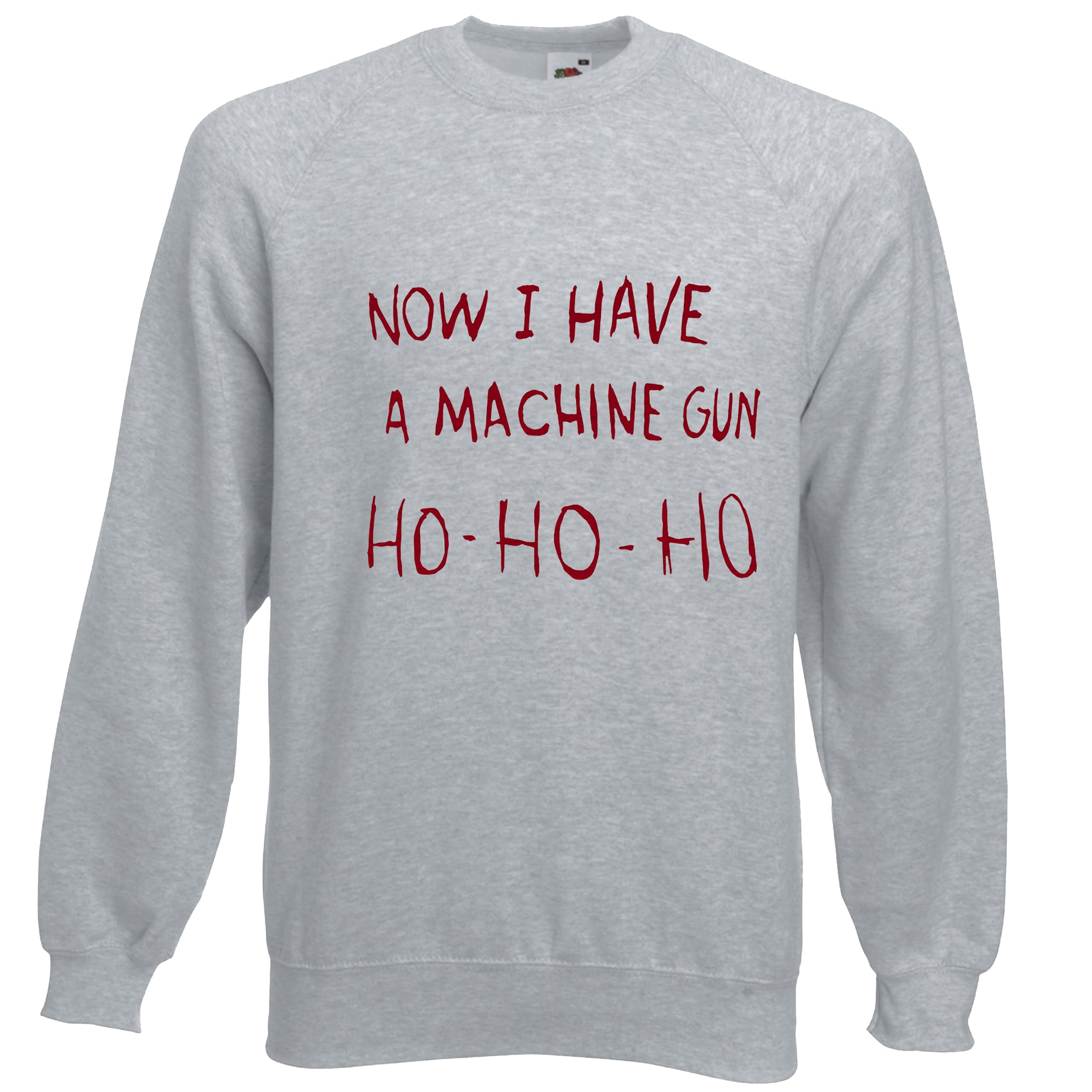 Viper Grau Now I Have A Machine Gun Die Hard Inspired Christmas Sweatshirt (Grey, L)