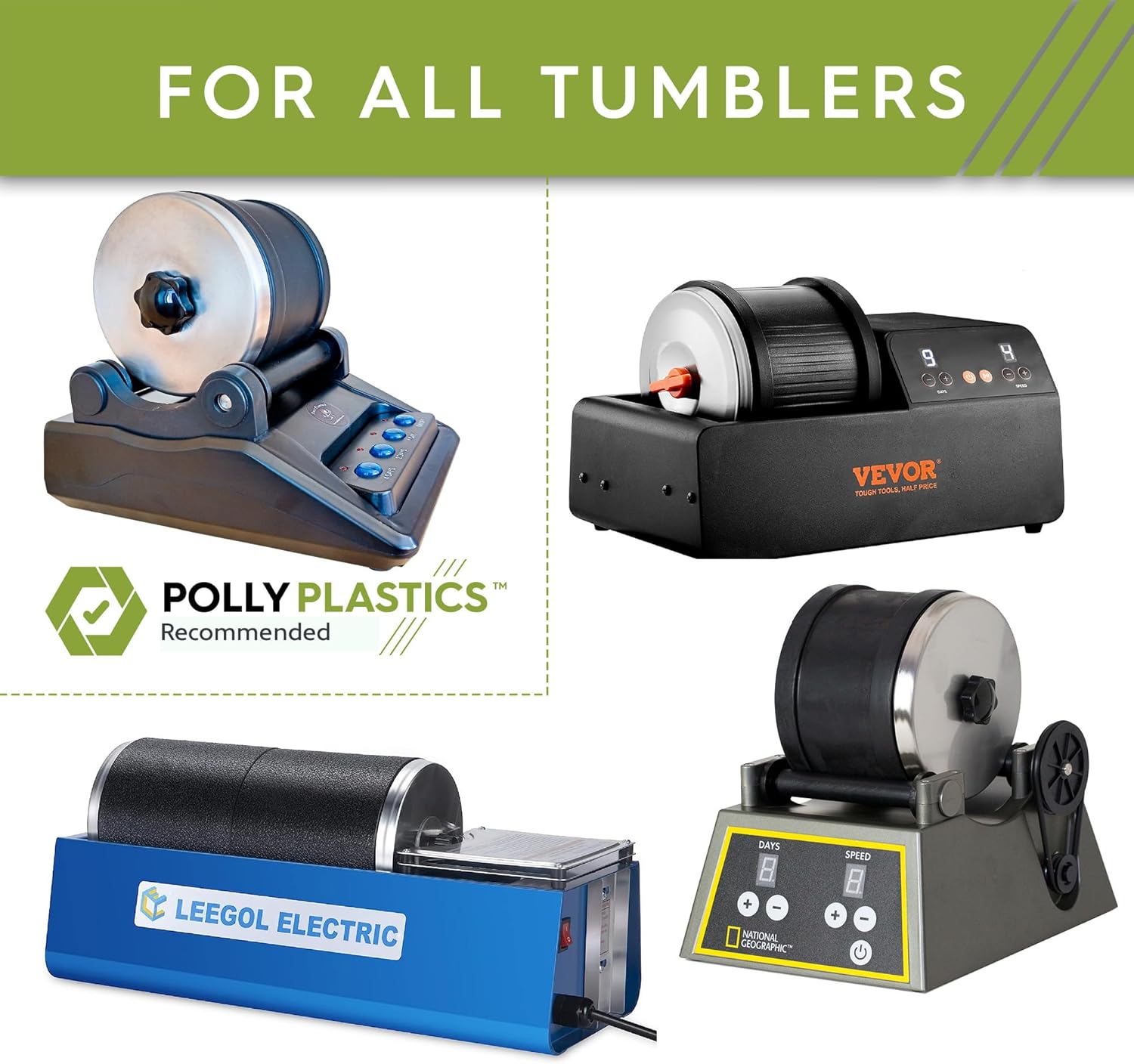 Polly Plastics Rock Tumbling Ceramic Filler Media (Small and Large Mixed Cylinder Size) - Non-Abrasive Ceramic Pellets for All Type Tumblers (3 lbs) - Image 4