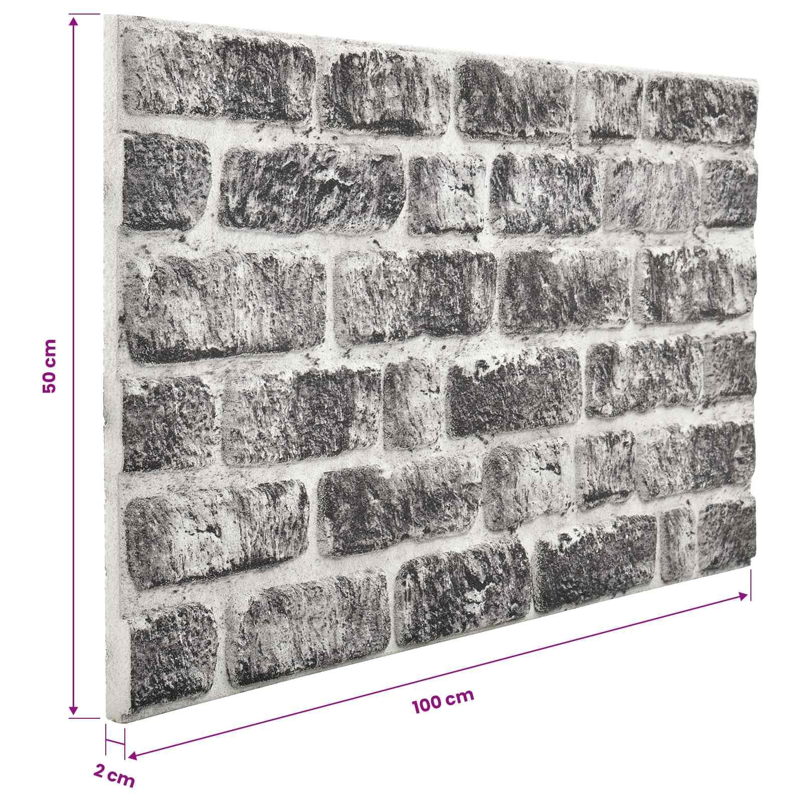 Paneles de pared 10 Pcs Gris Oscuro Blanco 100 X 50 Cm Espuma Eps