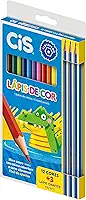 Lápis de Cor CIS, Caixa com 12 cores + 3 lápis grafite HB N2, Multicolorido, 44.8003
