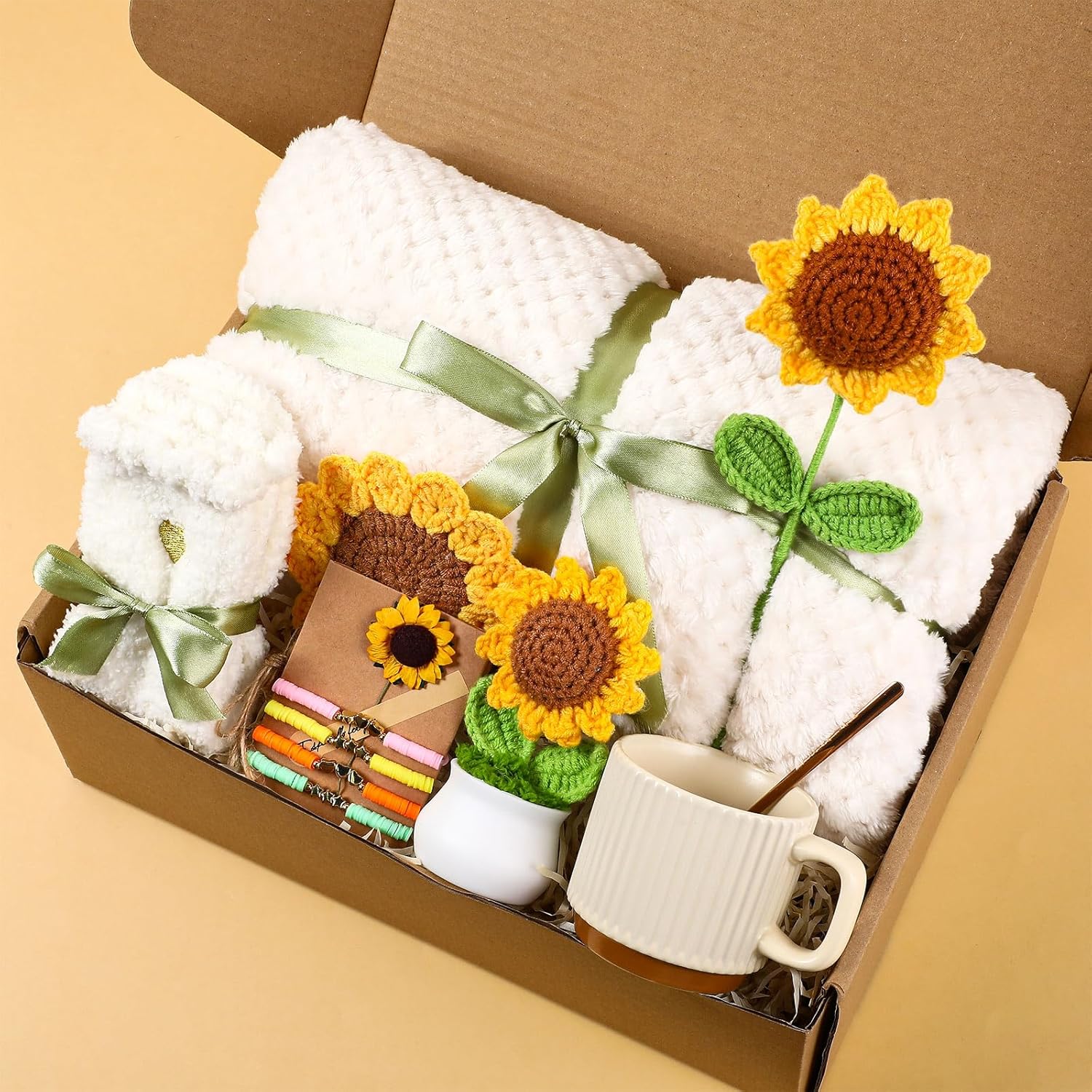 LemonRoad Gift Baskets for Women, Sending Sunshine Sunflower Thinking of You Care Package Get Well Soon Gift Basket for Her Friendship Mom Sister Wife Coworker - Image 7
