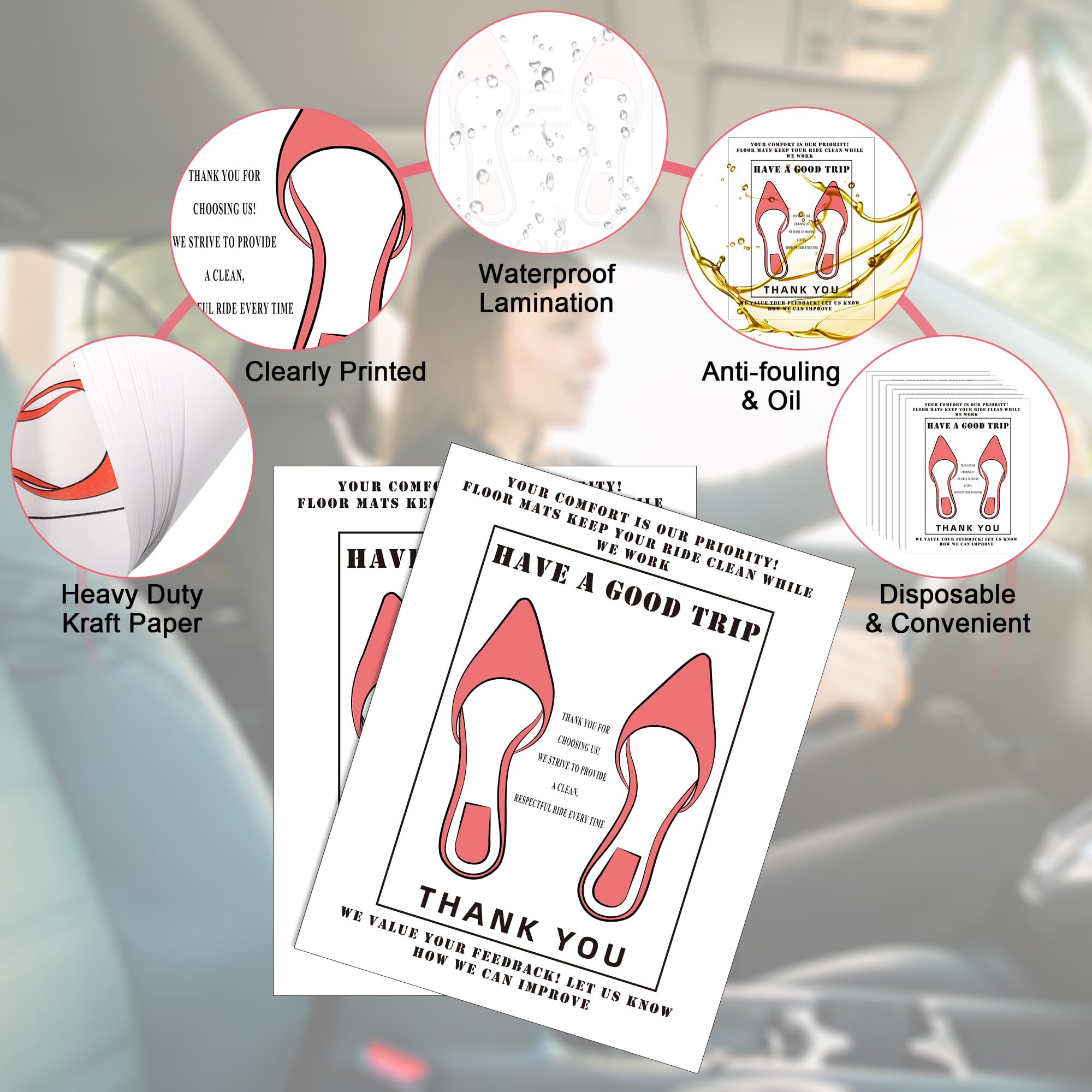 100 PCS Kraft Paper Floor Mats for Car AHIER 20 H x 16 W Disposable Waterproof Vehicle Paper — view 5