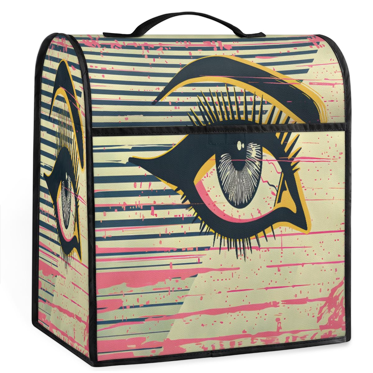 Coffee Maker Cover Eye Vintage Kitchen Appliance Covers Small Appliance Covers Blender Cover Juicer Cover Dust Covers for Kitchen Appliances with Top Handle and Pockets,Washable,B24