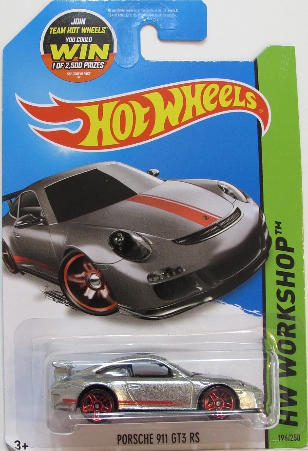 Hot Wheels, 2015 HW Workshop, Porsche 911 GT3 RS Exclusive ZAMAC 196/250