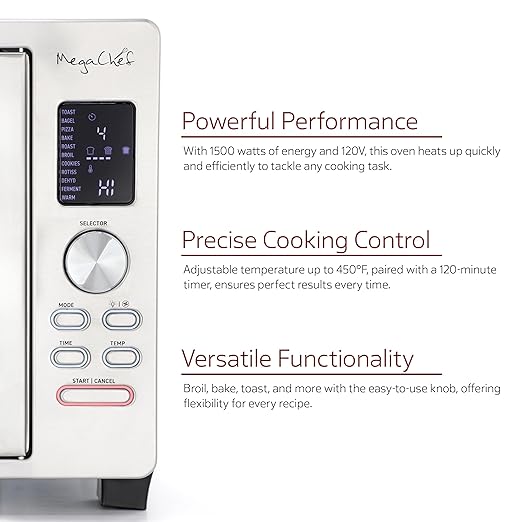 MegaChef 30 Quart Digital French Door Multi-Function Convect miniatura 5