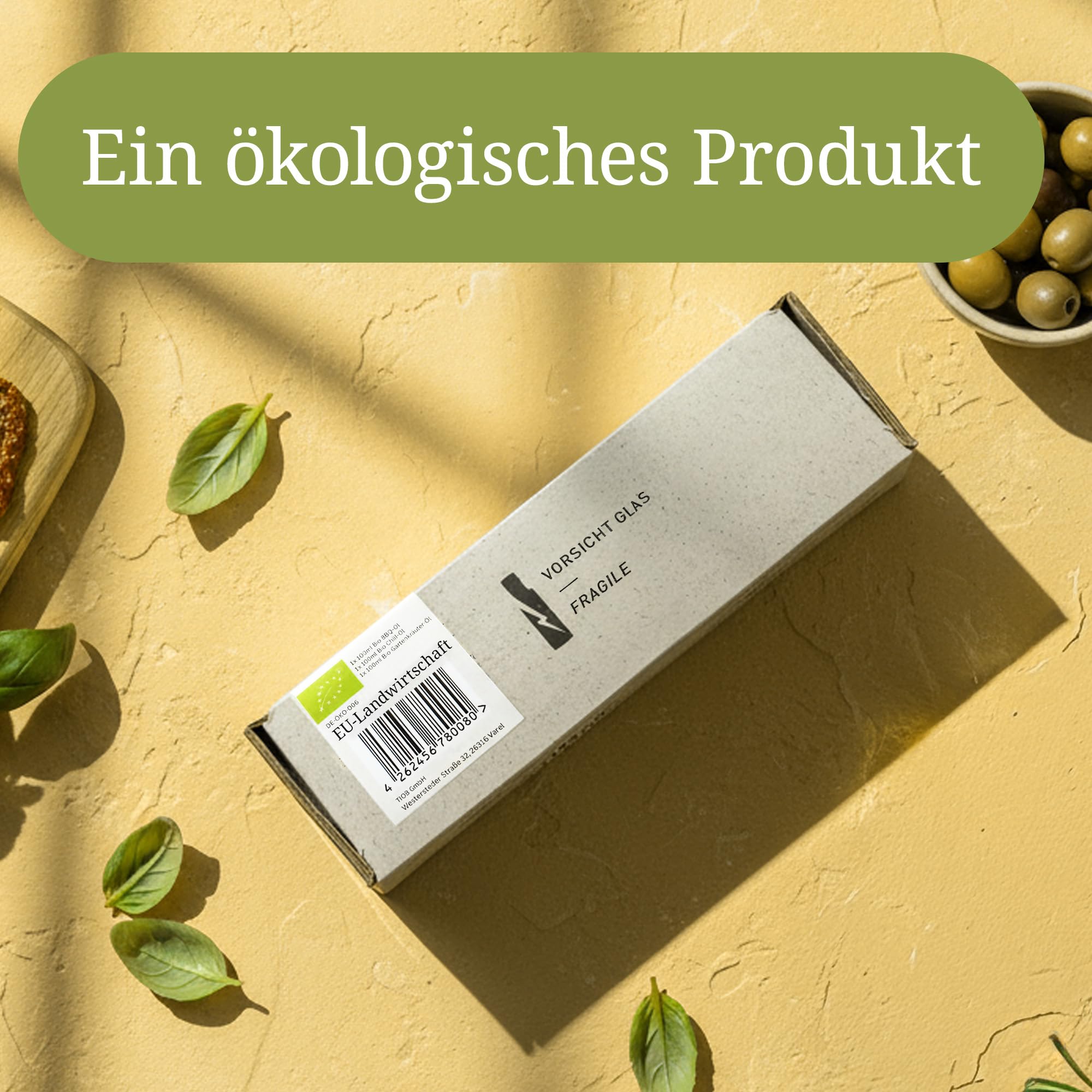 Natulio Bio Öl Geschenkset Gewürzöle kaltgepresst - Geschenkidee - das perfekte Weihnachts-Geschenk für alle Feinschmecker - Geschenkset aus Chiliöl, Gartenkräuteröl & BBQ-Öl - 3x100ml -DE-ÖKO-006