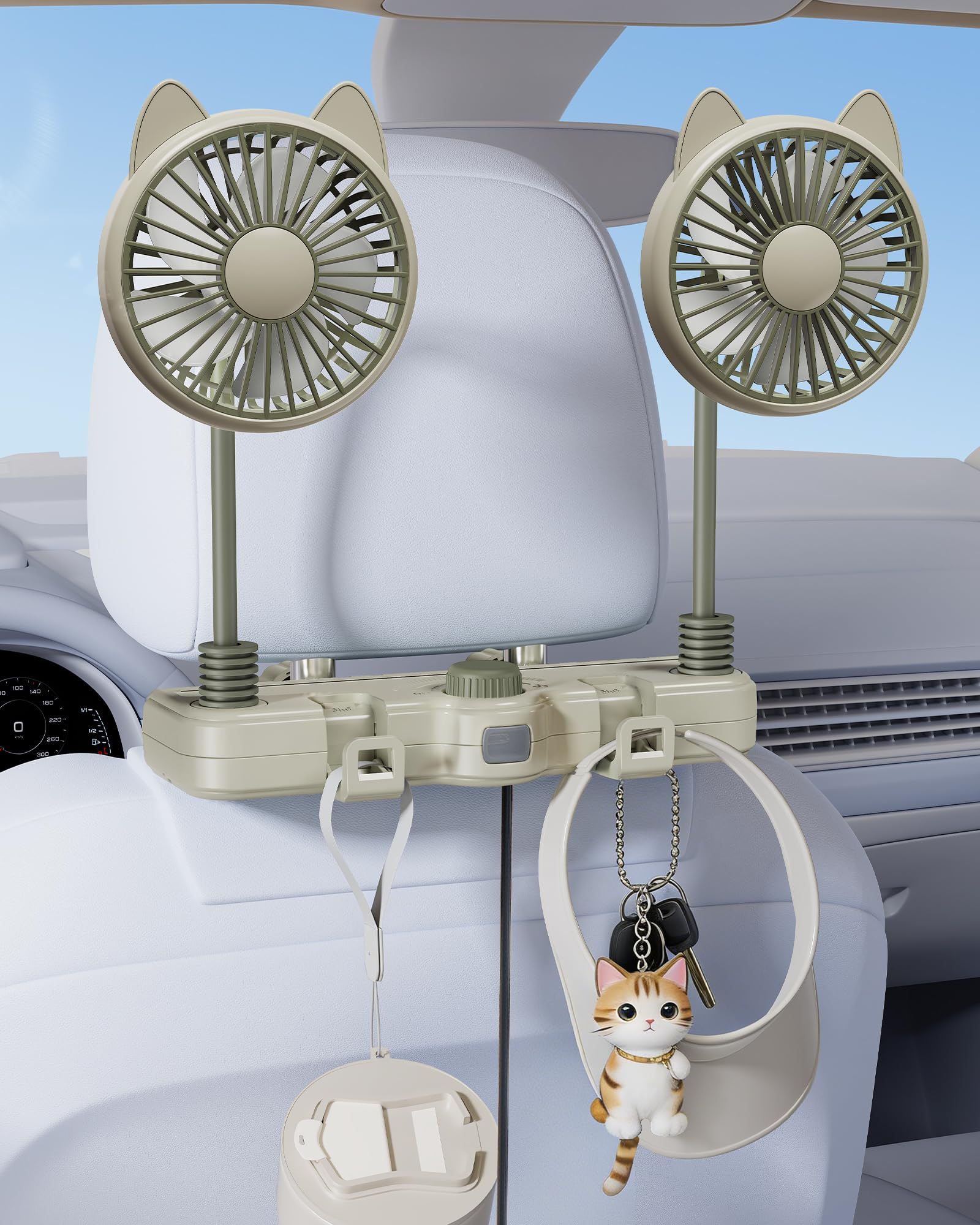 Ventilateur de voiture pour siège enfant orienté vers l'arrière et bébé en voyage