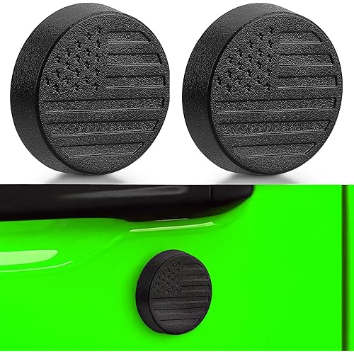 2-Pack Magnetic Keyhole Covers for Jeep Wrangler JL (2018-2025) & Gladiator JT, American Flag Design, Easy Installation, Durable & Weatherproof, Front & Rear Protection