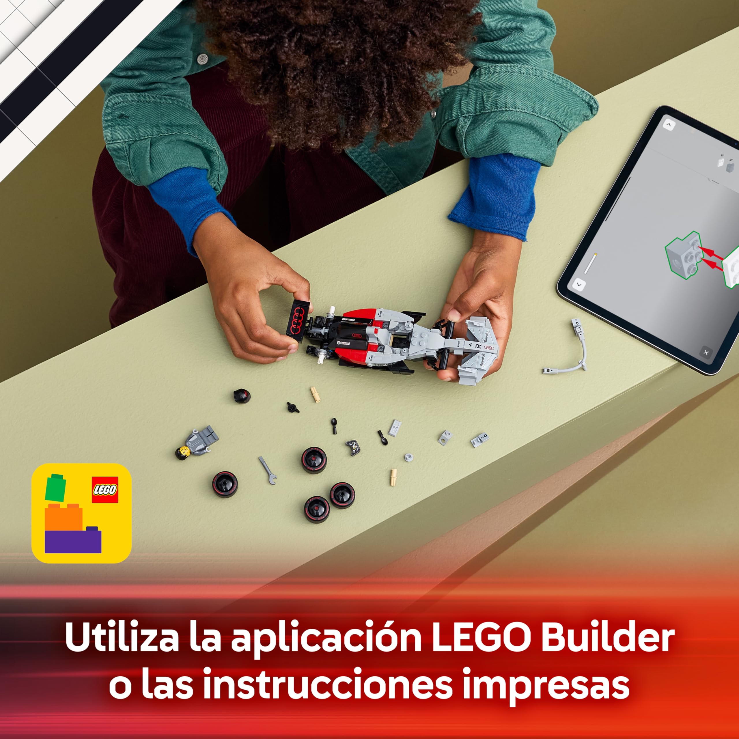 LEGO Speed Champions Coche de Carreras Audi Revolut F1 Team R26 - Maqueta de Coche de Juguete con Minifigura de Piloto - Regalo para Niños de 10+ Años y Adolescentes Fans de la Fórmula 1-77259