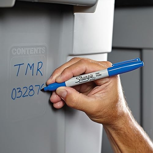 Vista 31 de Sharpie Marcador permanente, punta fina para detalles llamativos, tinta negra, 1 rotulador Negro