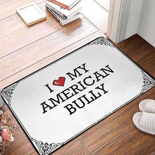 Fall Welcome Mats for Front Door I Love My American Bully Doormat Cave Man Bar Stuff for Your Room Color Colour Size 50X80CM