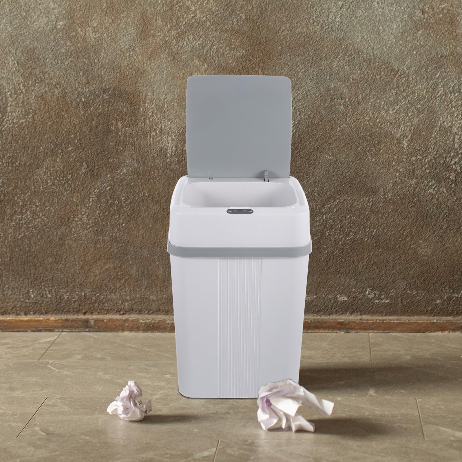 Papelera Automática con Sensor de Movimiento Plástico Tapa Silenciosa Cubo Basura Inteligente para Cocina Baño y Oficina Diseño Moderno y Capacidad Amplia