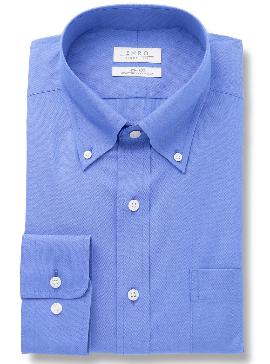 Enro Men's Classic Fit Solid Button Down Collar Dress Shirt