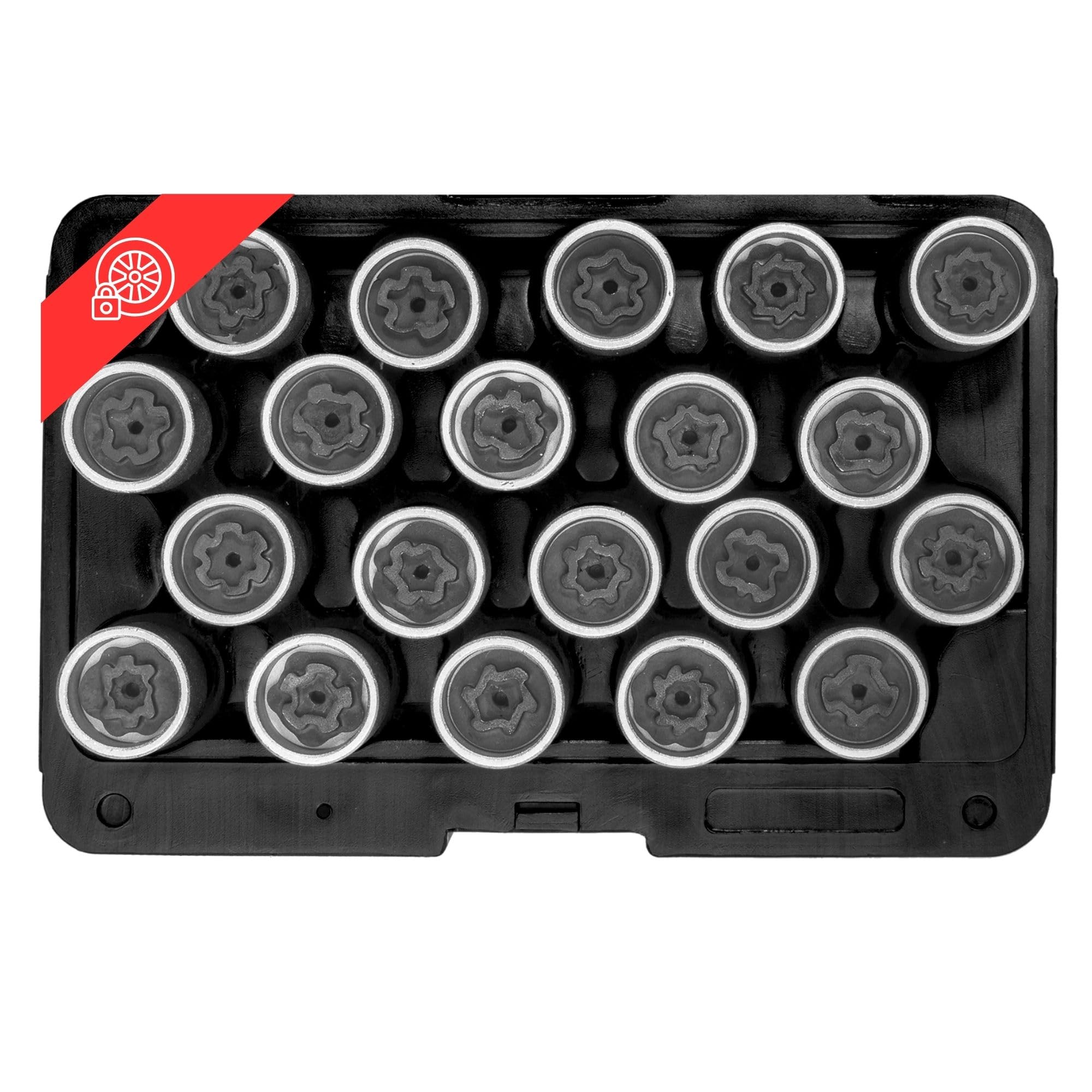 SW STAHL 02383L Set Rimozione Bulloni Antifurto VW, 20 Pezzi | Chiavi per bulloni ruota originali Volkswagen dal 2012, attacco da 1/2 pollice, estrattore serrature cerchi in lega