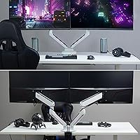 Vista 5 de AVLT Soporte de escritorio con brazo para monitor de juegos RGB de 27 a 43 pulgadas, 20 modos de iluminación integrados, control de botón táctil, se