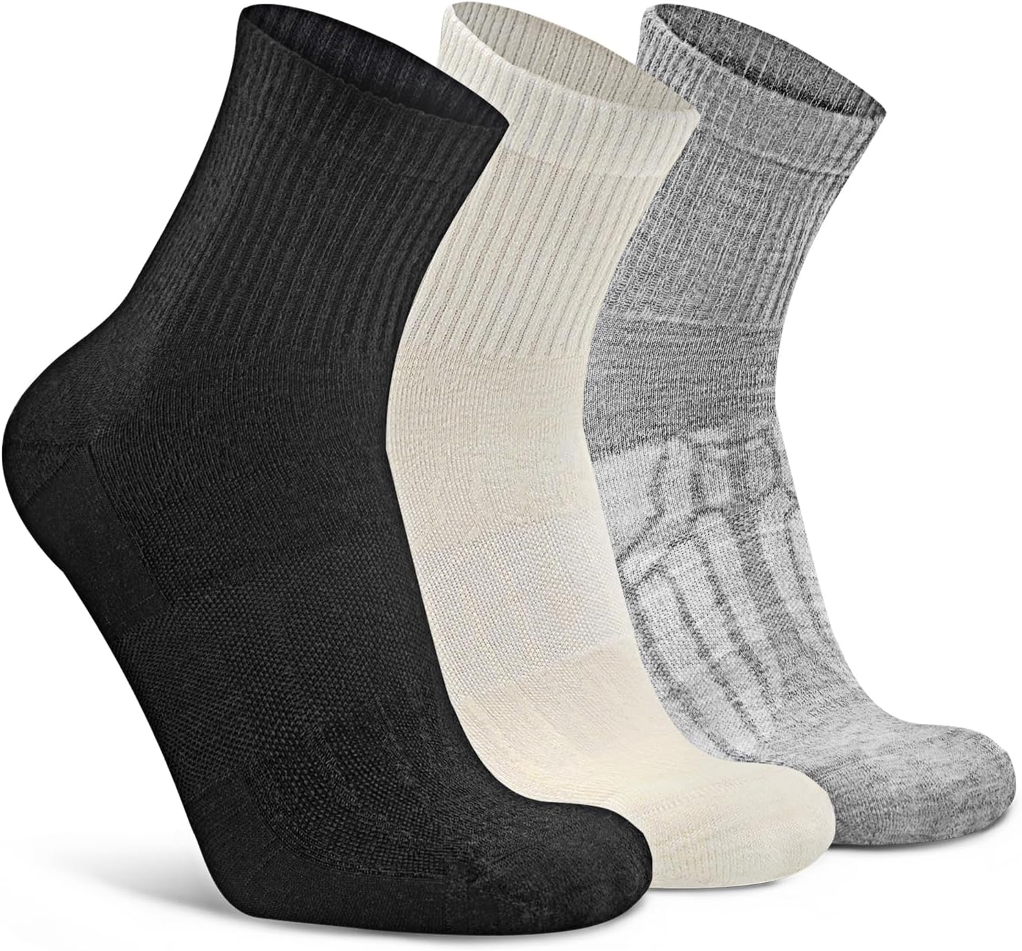 Busy Socks 3 Pack Quarter Thin Merino Wool Blend Running Socks Men's Women's lightweight Low Cut Ankle Walking Wool Sock