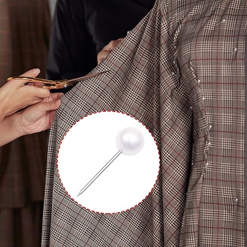 Miniatura 4 de Tupalizy 100 alfileres de costura para tela rectos con cabezas de perlas sintéticas para acolchar, costura, tejer, tejer, tejer, proyectos de