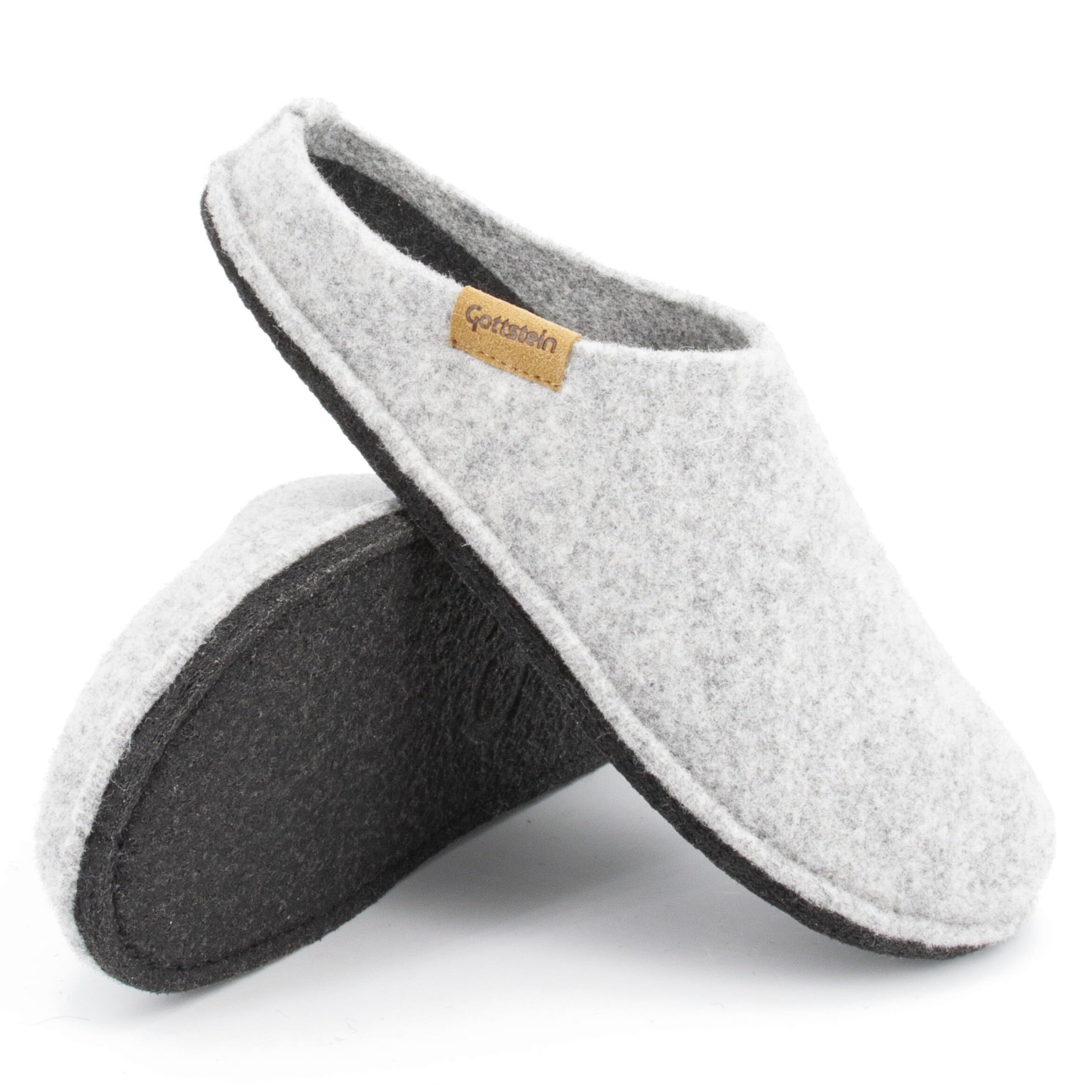 Gottstein Classic CO Pantuflas de fieltro de lana para hombre y mujer – con plantilla anatómica – Fieltro sin costuras para mayor comodidad – Fabricado en el Tirol