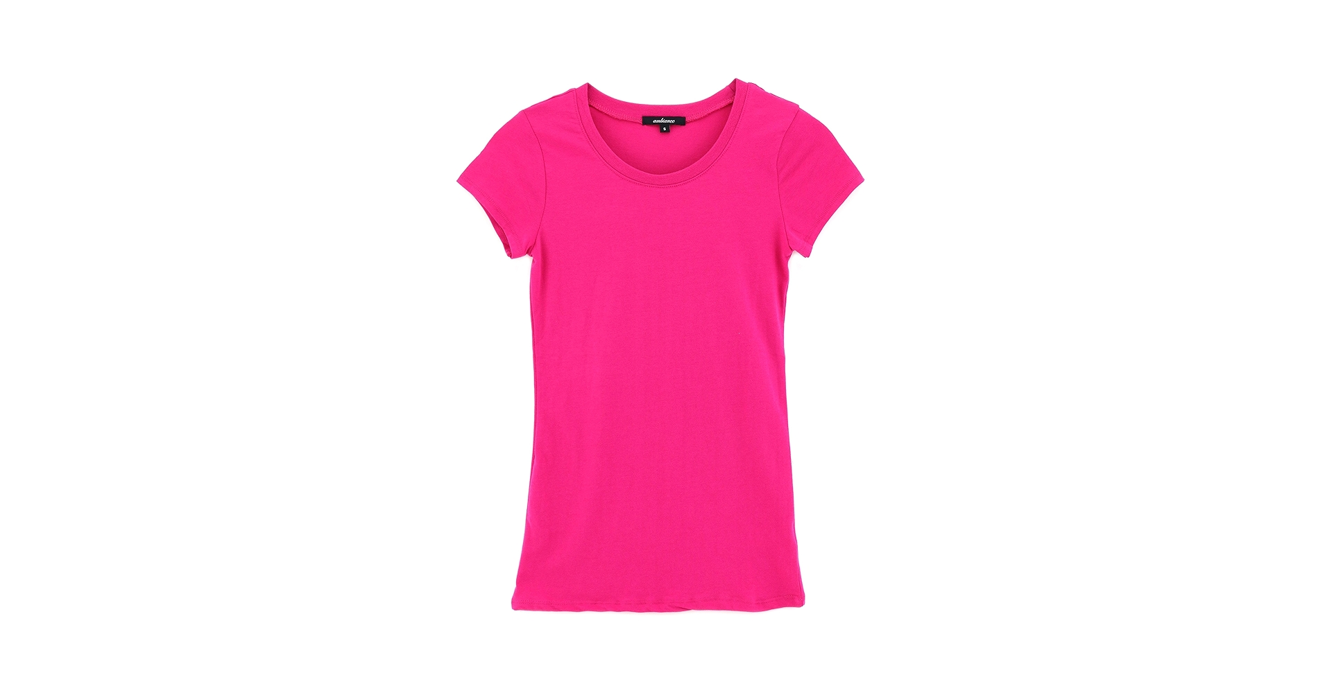 Women's Classic Crew Neck Short Sleeve Tee (Fuchsia/Medium