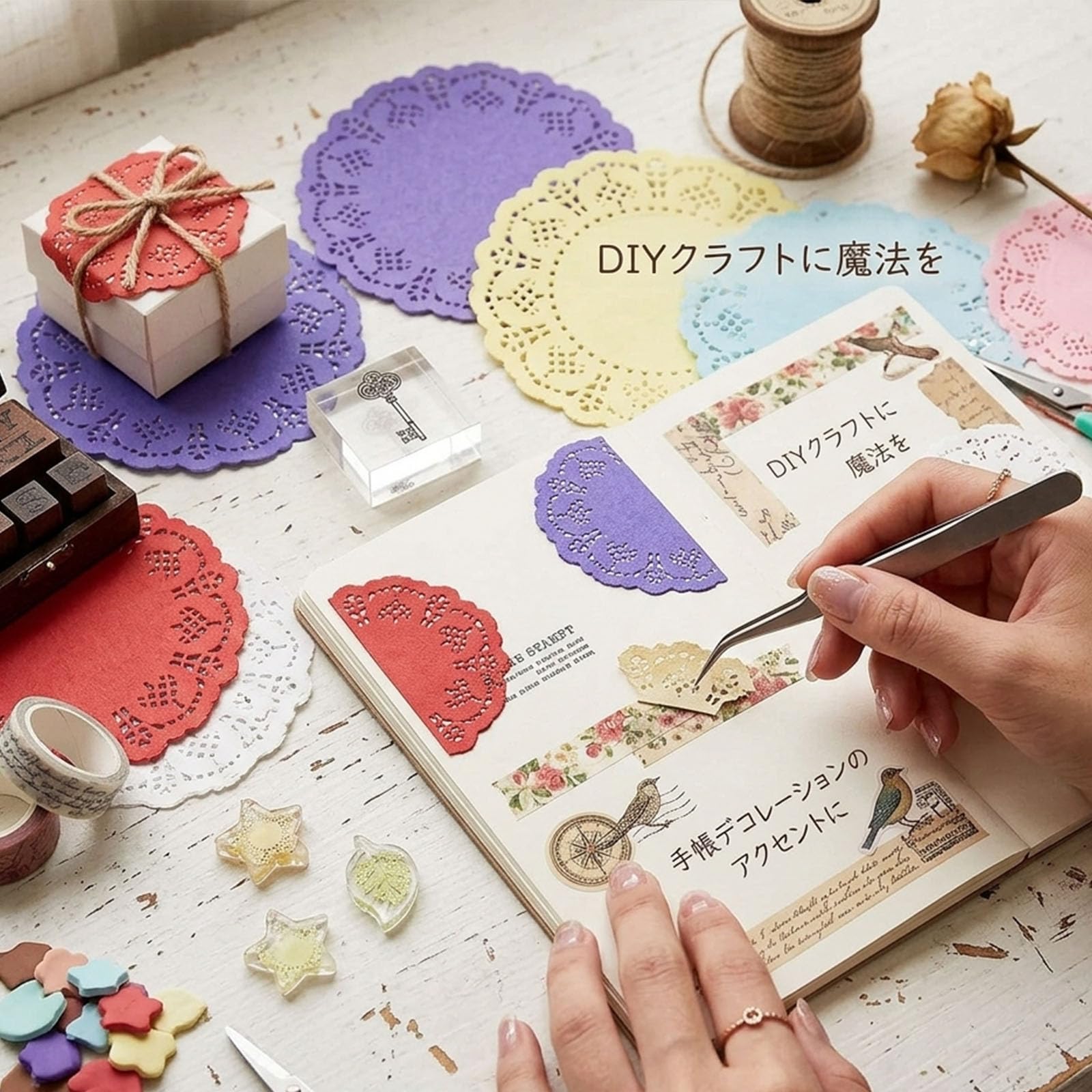 Amazon｜CINECE レースペーパー 飾りペーパー 丸型 ドイリー 紙