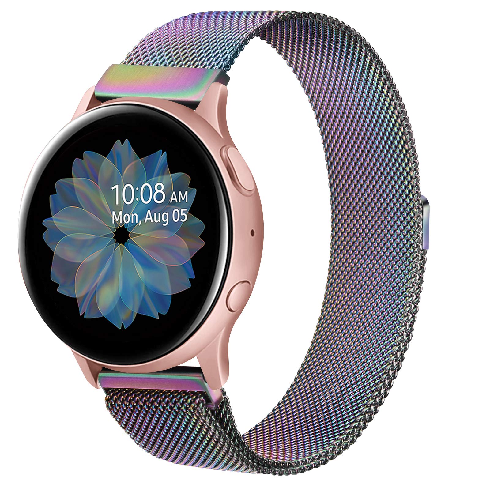 YILED Metal Bands for Samsung Galaxy Watch Active 2 40mm 44mm / Galaxy Watch Active, 20mm Stainless Steel Mesh Watch Strap for Galaxy Watch 3 41mm /