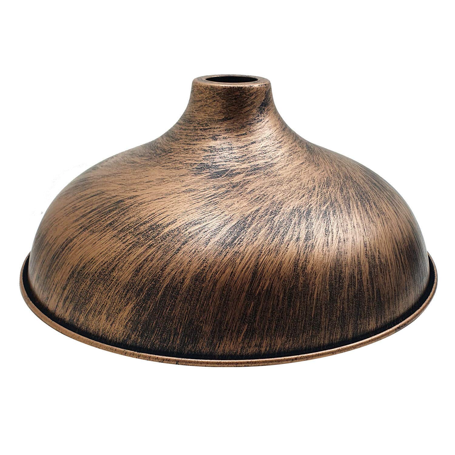LEDSone Curvy Dome Lamp Shade Metal Vintage None Electric Pendant Light Shade 36cm Easy Fit Retro Ceiling Light Includes Shade Ring to Fit All Types of Lamp Holders (T3 Brushed Copper) โ image 1