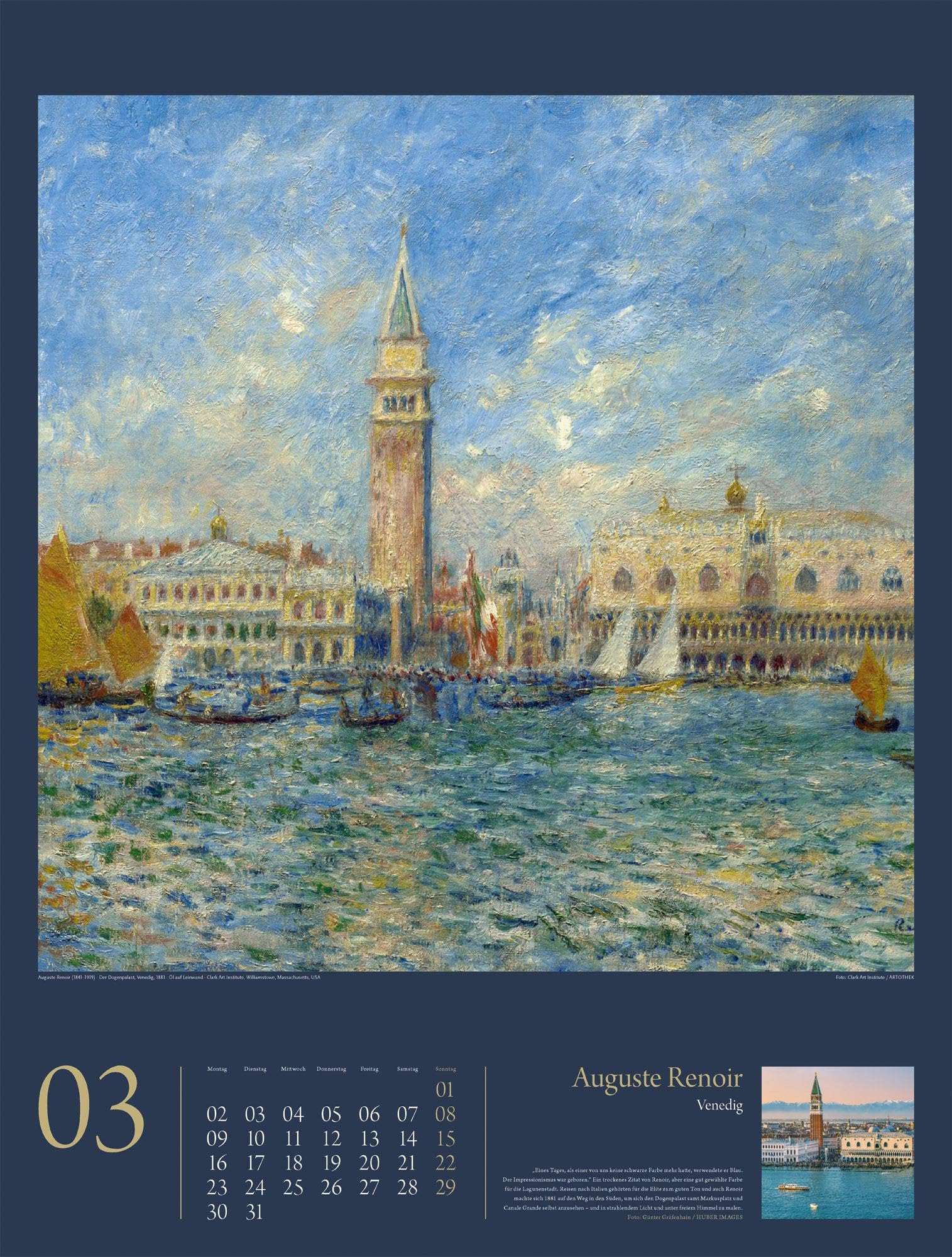 KunstGeschichten Kalender 2026 | Meisterwerke und die Orte ihrer Inspiration | Informativer Kunstkalender im großen Hochformat (50x66 cm) | Mit Texten