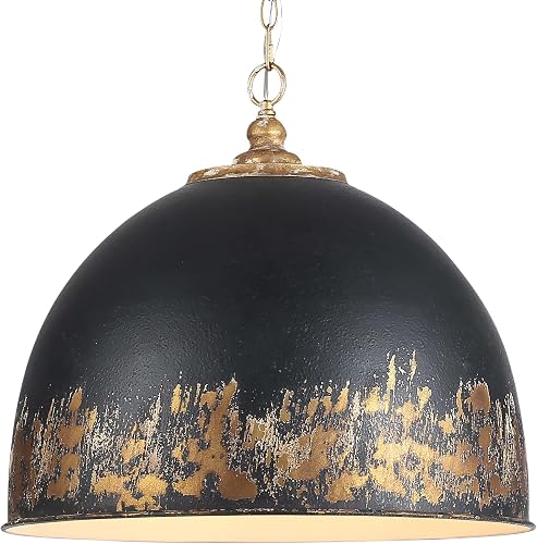 Golden Lighting Alison 5-Light Pendant in Vintage Gold and Weathered Black Iron 