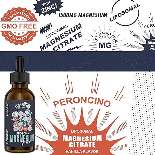 Miniatura 4 de Gotas de citrato de magnesio liposomal para la salud intestinal y ósea, control del estado de ánimo y el estrés, potente fórmula con vitamina B6 y
