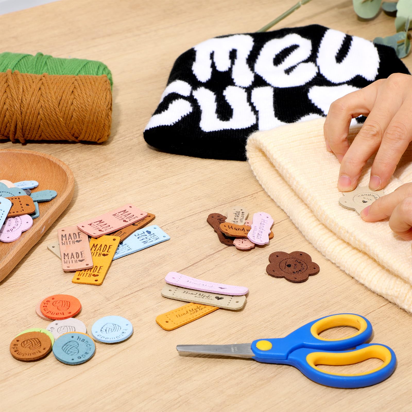 HEALSOPTHY 90 Stück Teiliges Handmade Näh Etiketten Aus Flexible