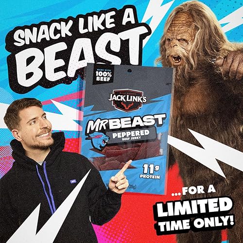 Miniatura 8 de Jack Links Bocadillos de carne de res cecina pimienta 125 onzas paquete de 10