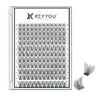 Vista 83 de Kit de racimos de pestañas KEYYOU Natural Wispy Kit de extensión de pestañas DIY 144 piezas Extensiones de pestañas en racimo con cepillo de rímel