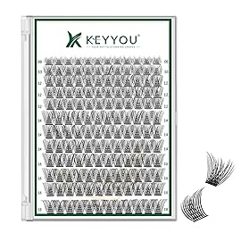 Lash Clusters 144pcs Individual Lashes D Curl 8-18MIX Eyelash Clusters KEYYOU Air Touch Cluster Lashes Super Lightweight Soft Wispy Comfortable Easy DIY at Home(Air04-D-8-18MIX)