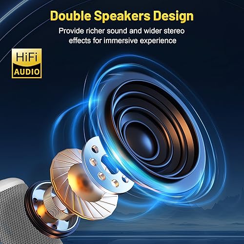 Miniatura 9 de Mini proyector con WiFi y Bluetooth, compatible con 4K 1080P Full HD, altavoz de base de sonido dual de 5 W, 320 lúmenes ANSI, rotación de 270,