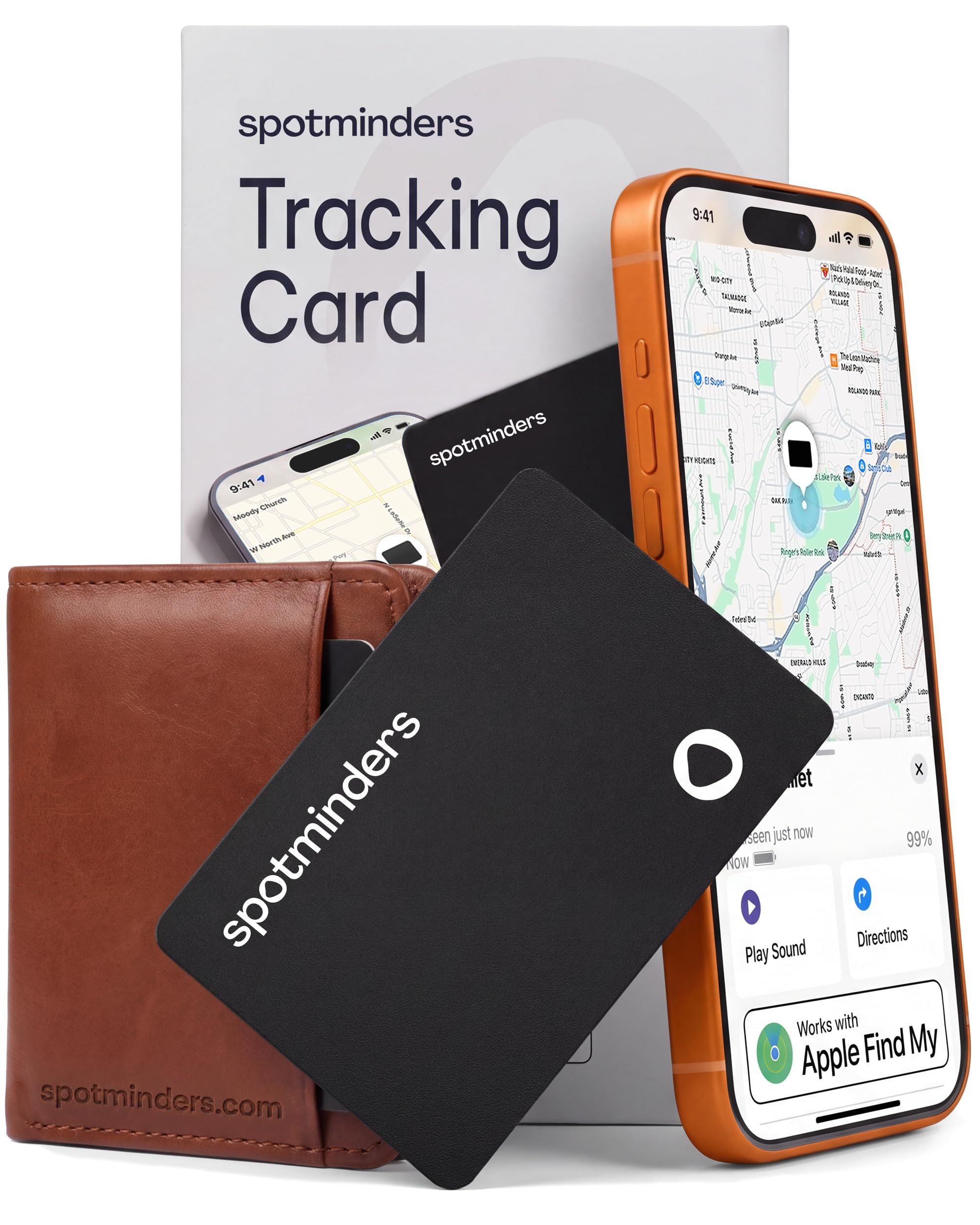 SPOTMINDERS Apple MFi Certified Wallet Tracker Card for Travel