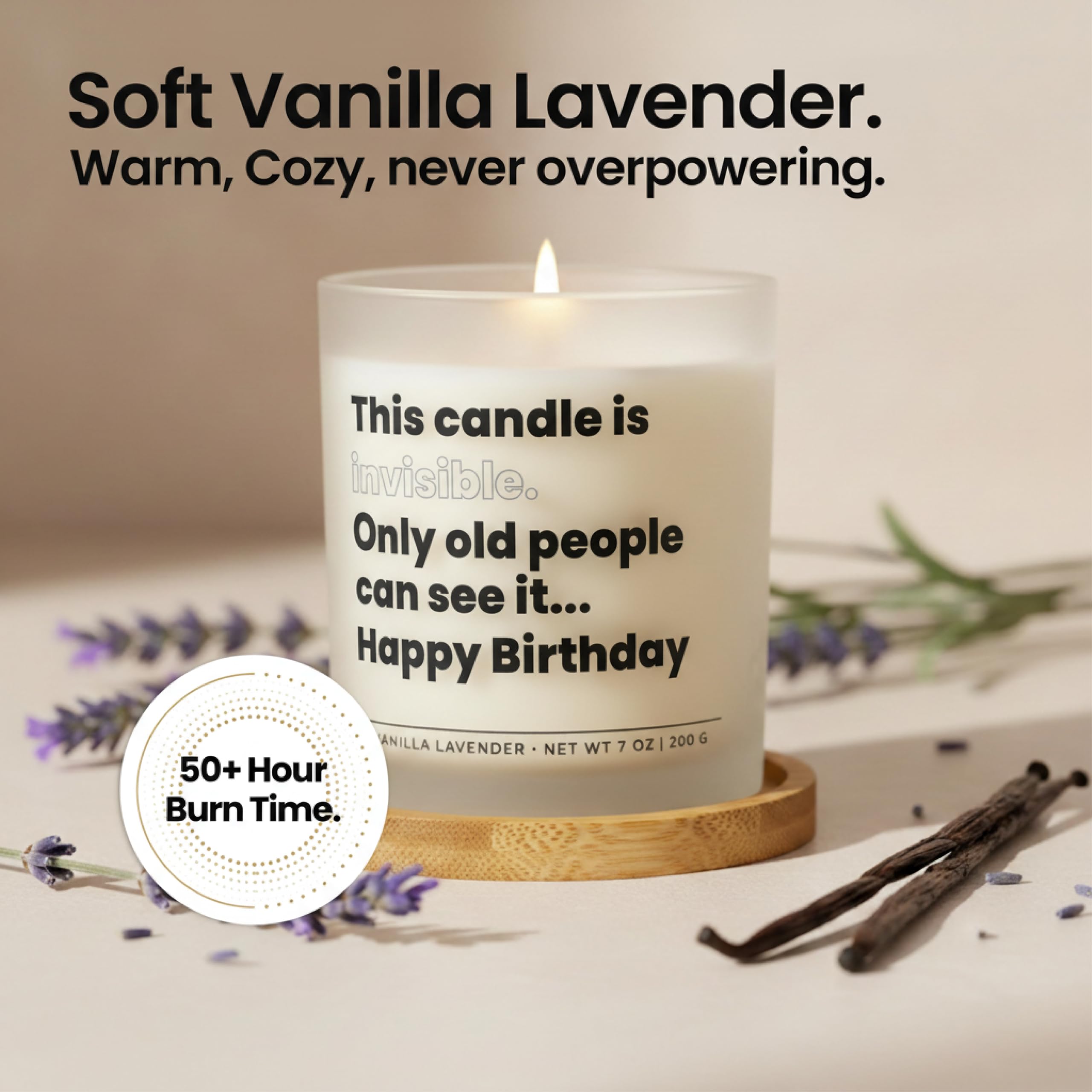 Funny Birthday Gifts for Women and Men, Sarcastic Gift for Friend Sister BFF Coworker Vanilla Lavender Soy Back and Body Hurts Candle Ready to Gift Box by Wick and Wit
