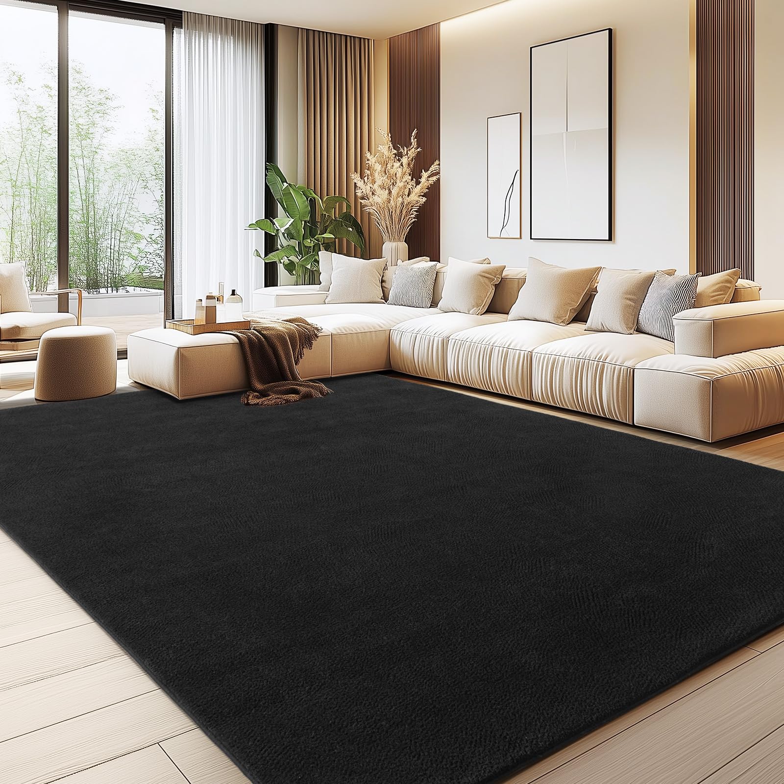Rezutan Large Rugs for Living Room Ultra Soft Fluffy Shaggy Carpet Washable Non-Slip Area Rug for Bedroom & Kids Room Cosy Indoor Floor Mat, 200X300cm, Cream — image 1