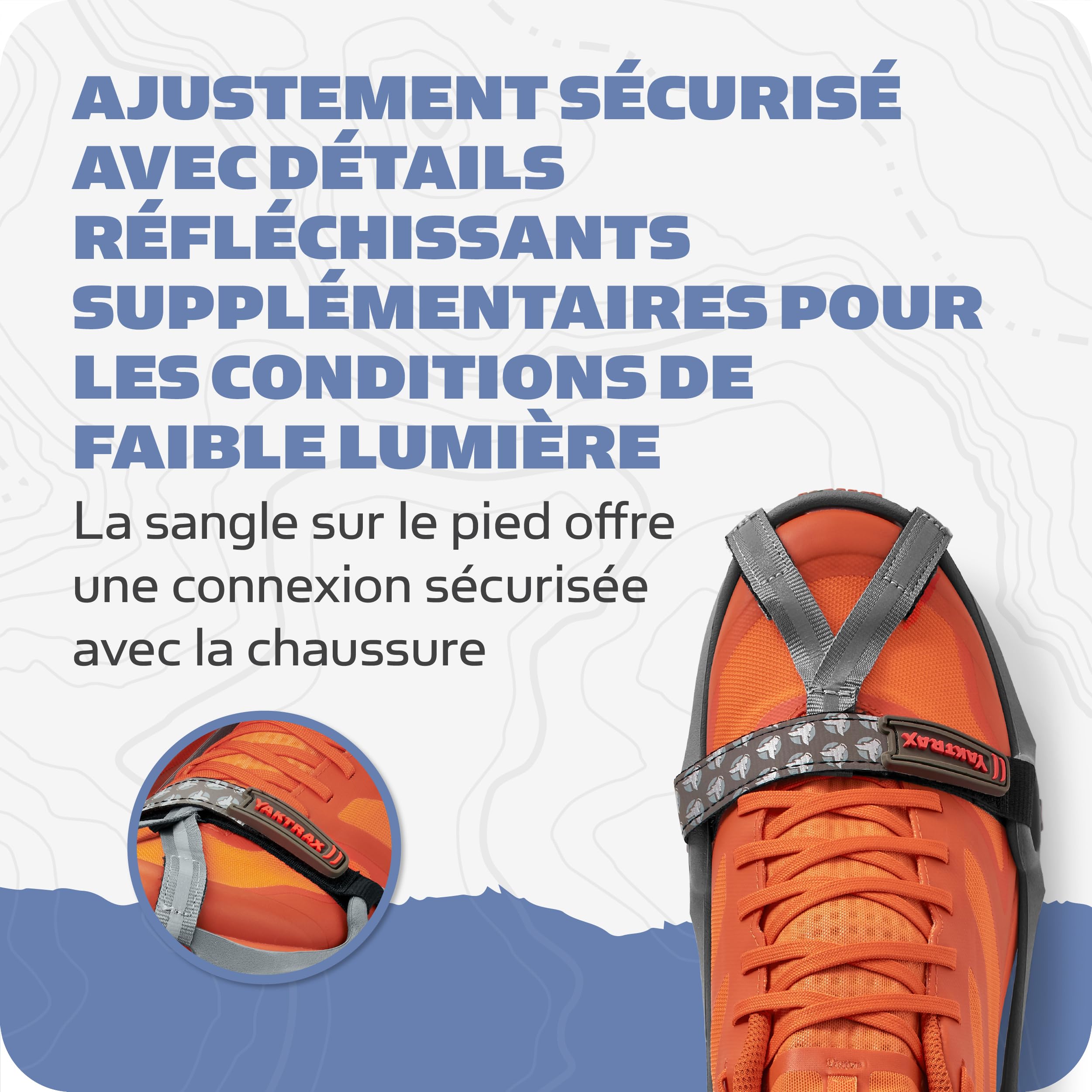 YAKTRAX Run Crampons pour Chaussures de Course, Pointes en Acier au carbure de 3 mm et bobines en Acier Inoxydable de 1,4 mm, offrent Une Traction sur la Glace et la Neige, Gris