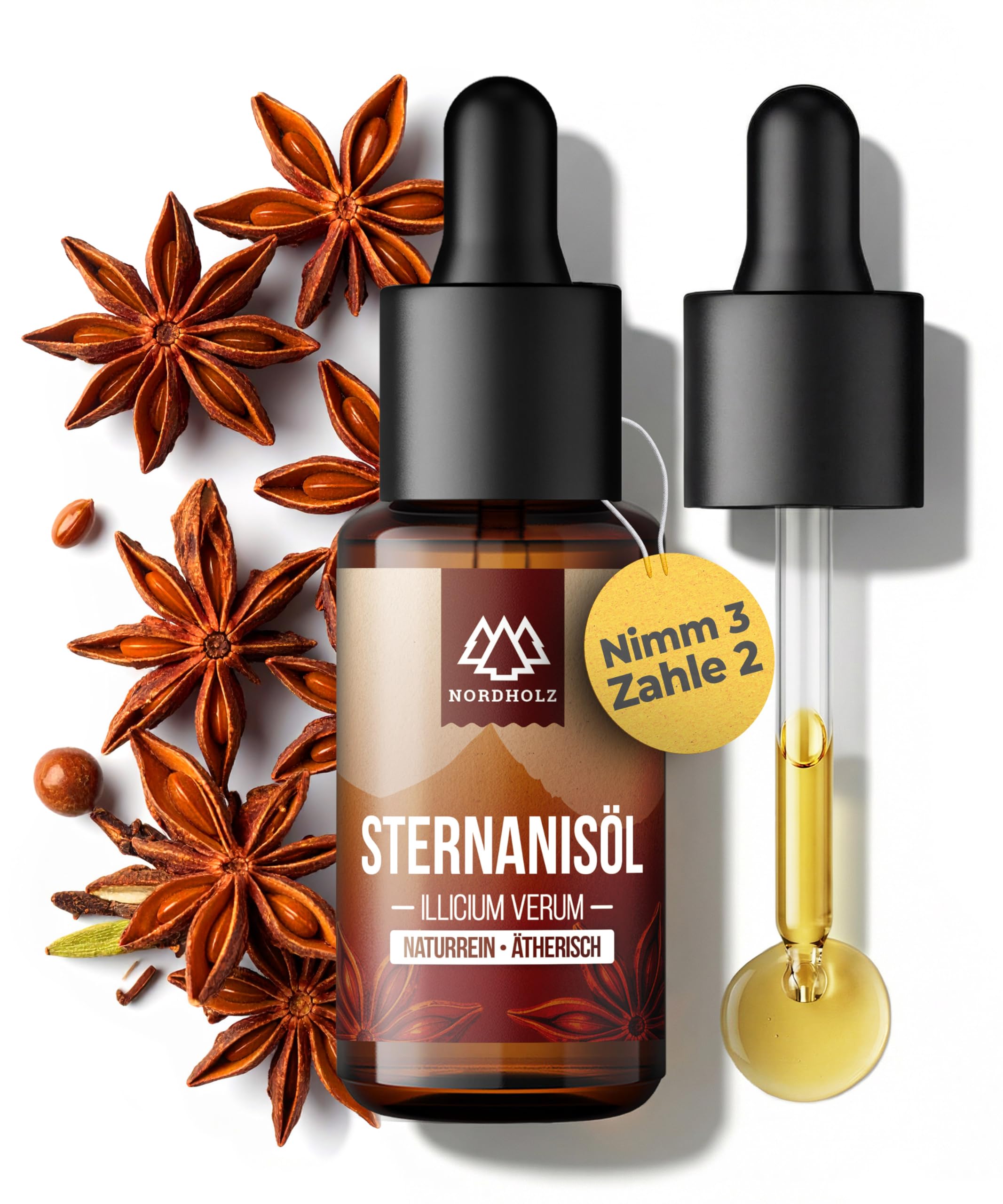 NORDHOLZ® [100% naturrein] – Frisch & spritzig, ätherisches Öl in Pharmaqualität aus Kaltpressung – Vegan, laborgeprüft – Für Sauna, Diffusor & Aromatherapie
