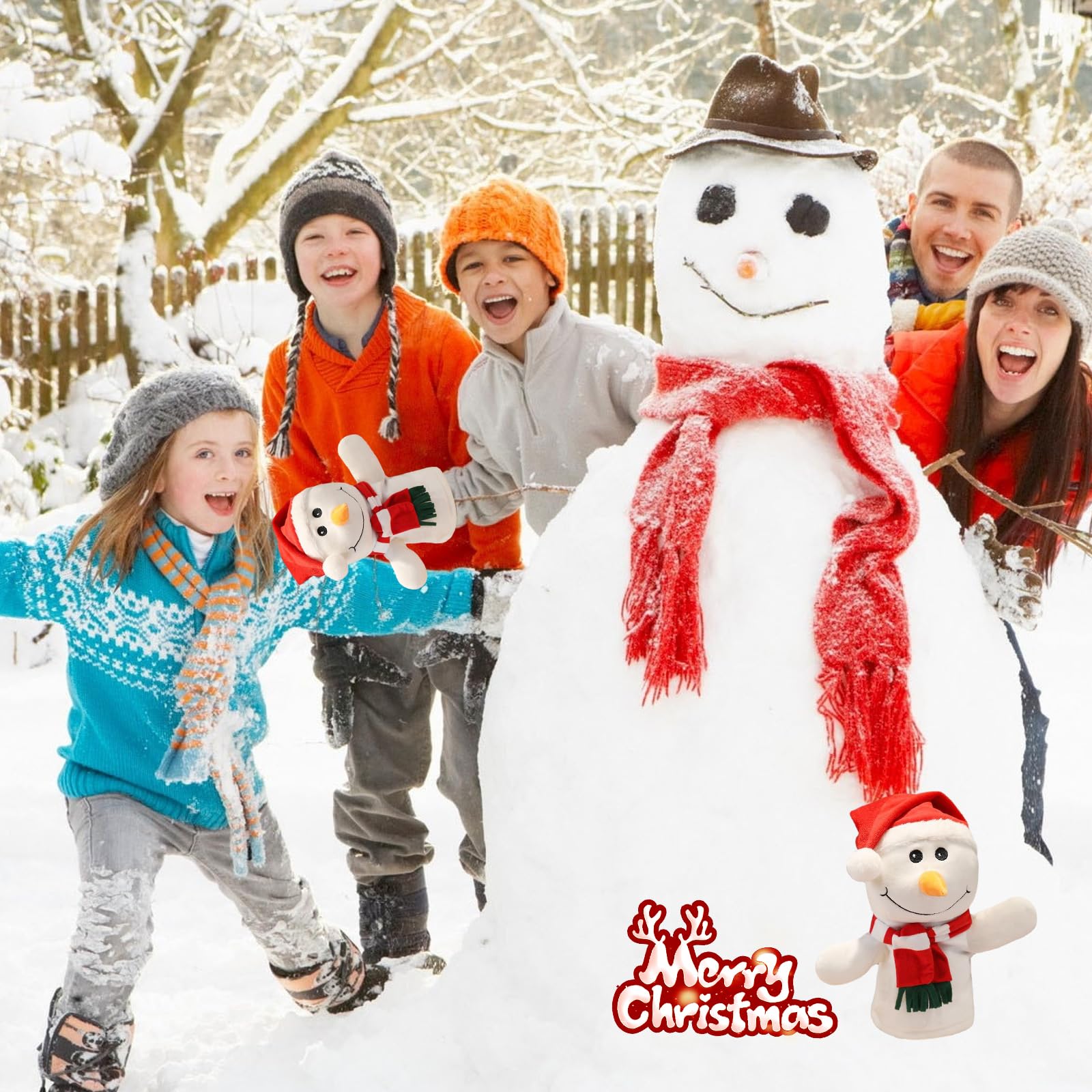 Marioneta De Mano De Navidad,Biluer 1PCS Dibujos Animados Papá Noel Marioneta de Mano 30CM Marioneta de Peluche de Navidad Niños Adecuado para Contar Historias y Juegos de rol