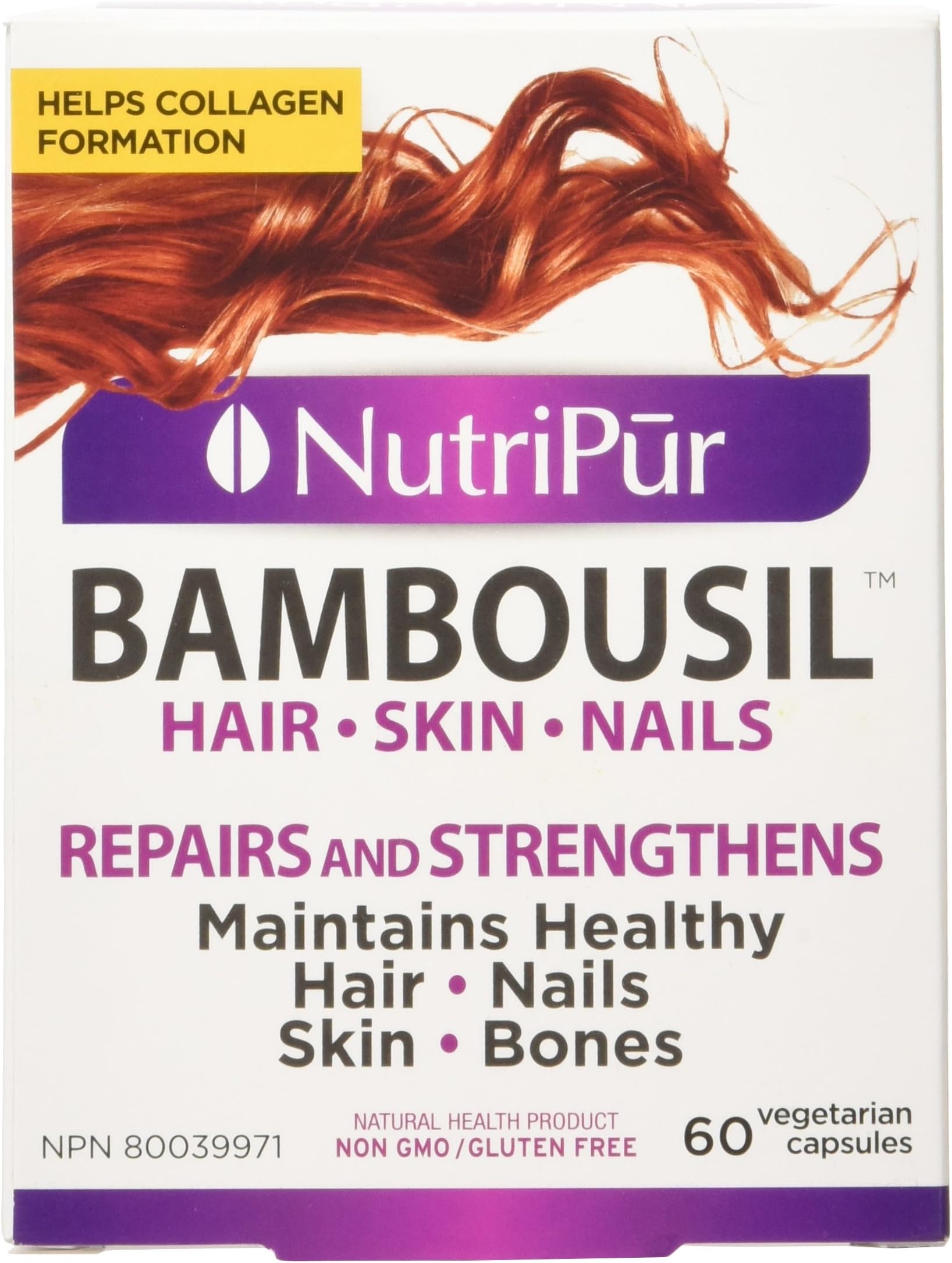 NUTRIPUR Bambousil Hair Skin Nails 60 Count, 60 CT